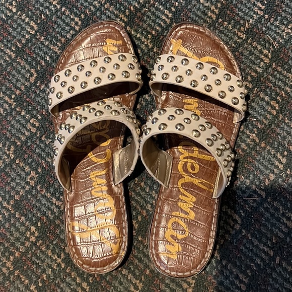 Sam Edelman Leather 2 strap studded Sandals - Picture 3 of 6